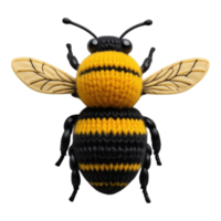3D Bee Illustration A Detailed CloseUp on a Transparent Background png