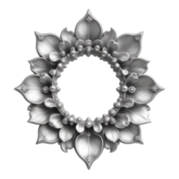 Elegant Floral Frame with Ornate Petals and Pearls png