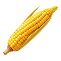 Fresh Corn on the Cob with Leaves, Isolated on Transparent Background png