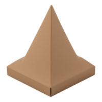 3D Rendered Brown Pyramid on Square Base png