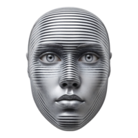 Cybernetic Face with Striped Design png