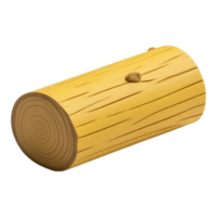 Cartoon Log with Grain Texture and Wooden Details png