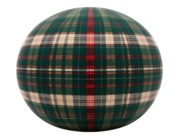 Plaid Fabric Sphere Green Red and Beige Tartan Texture on a Round Object png