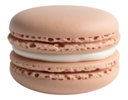 Delicious Peach Macaron with Cream Filling Isolated on Transparent Background png