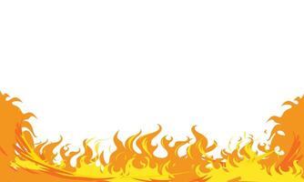 Flame Border Illustration with Yellow and Orange Fire vector