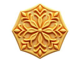 Golden Octagon Ornament with Floral Motif png