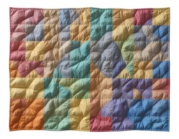 Colorful Quilted Textile Patchwork Fabric Design png
