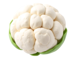 Fresh and Organic Cauliflower Head Isolated with Green Leaves png