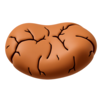 3D Cartoon Peanut with Cracks png