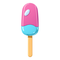 Pink and Blue Popsicle on a Stick png