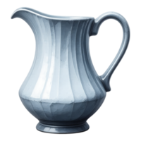 Elegant Silver Pitcher with Fluted Design png