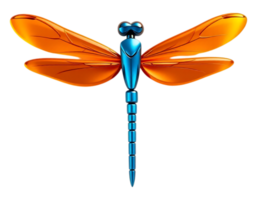 3D Rendered Dragonfly with Orange Wings png