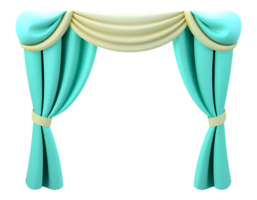 3D Cartoon Curtains with Drape png