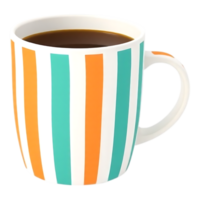 Striped Coffee Mug with Hot Beverage png