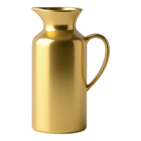 Golden pitcher with handle, elegant and shiny png