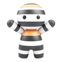 Striped Cartoon Character with Arms Raised png