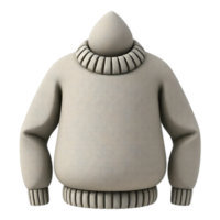 3D Rendered Beige Turtleneck Sweater with Hood png