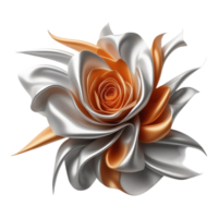 Elegant Metallic Rose with Gold Accents png