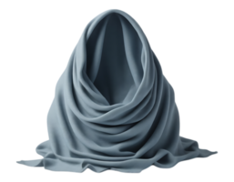 Elegant draped fabric resembling a draped hood with a transparent backdrop. png