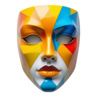 Geometric Abstract Mask Colorful Faceted and Striking png