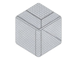 Isometric Cube with Textured Surface and Rounded Edges png