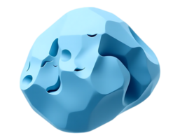 Abstract 3D Rendered Blue Orb with Organic Shapes and Surface Details png