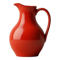 Red Ceramic Pitcher with Handle png