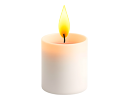 Lit Candle with Yellow Flame - Isolated 3D Render png