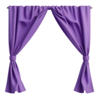 Elegant Lilac Curtains on a Rod, Draped in Soft Folds png