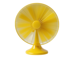 Bright Yellow Desk Fan on Transparent Background png
