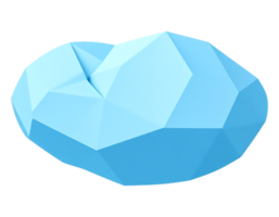 Geometric Cloud in Light Blue - 3D Render png