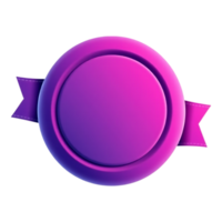 Purple Gradient Badge with Ribbon Element png