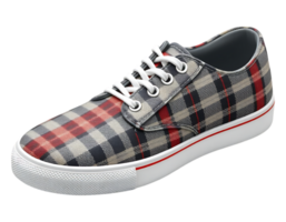 Plaid Canvas Sneaker with White Laces and Sole png
