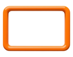 Orange 3D Rounded Rectangle Frame png