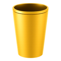 Golden cylindrical container with a wide rim png