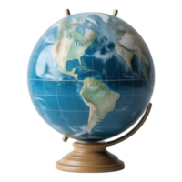 Globe Earth World Map on Stand Isolated Transparent Background png
