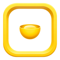Golden Bowl Within Rounded Square Frame png