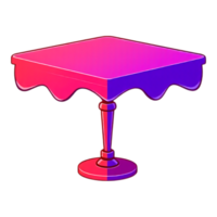 Fancy Table with Scalloped Edges and Gradient Color png