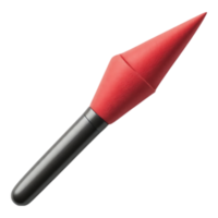 3D Cartoon Red Rocket with Black Handle png