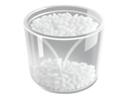 Rice in a transparent container png