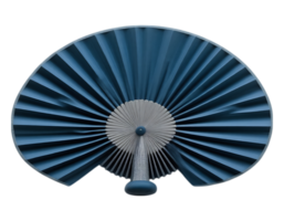 Blue Folding Fan with Intricate Design, Isolated on Transparent Background png