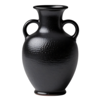 Black Amphora Vase with Handles png