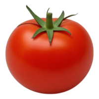 Perfectly Ripe Red Tomato with Green Stem on Transparent Background png
