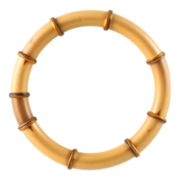 Circular Bamboo Frame with Transparent Background png