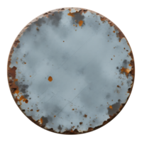 Weathered Metal Disc with Rusted Edge png