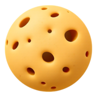 Cartoon cheese ball with holes, sphere-shaped cheese, isolated on transparent background. png