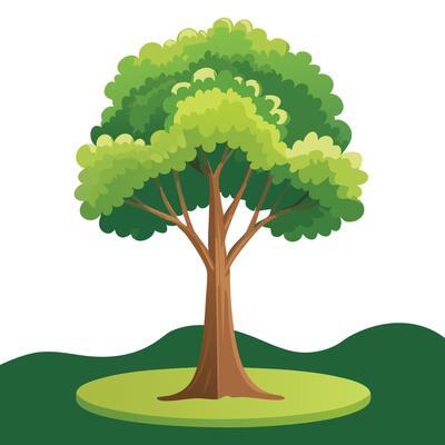 Abstract tree in flat style isolated on white
