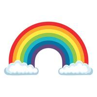Colorful Rainbow Bright Abstract Arc Design on White Background vector
