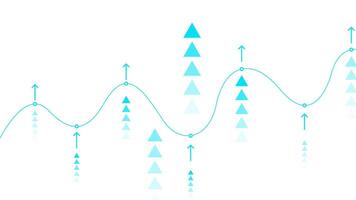 Business, trading and financial investment line graph with arrow on white vector
