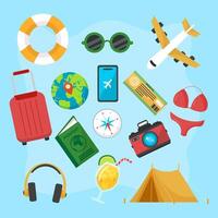 Travel essentials for summer vacation vector